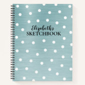 Elegantes Monogram Blue Artist Sketchbook Notebook Notizblock (Vorderseite)