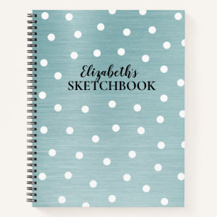 Elegantes Monogram Blue Artist Sketchbook Notebook Notizblock