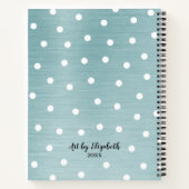 Elegantes Monogram Blue Artist Sketchbook Notebook Notizblock (Rückseite)