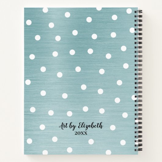 Elegantes Monogram Blue Artist Sketchbook Notebook Notizblock (Rückseite)