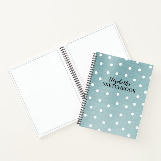 Elegantes Monogram Blue Artist Sketchbook Notebook Notizblock (Innenseite)