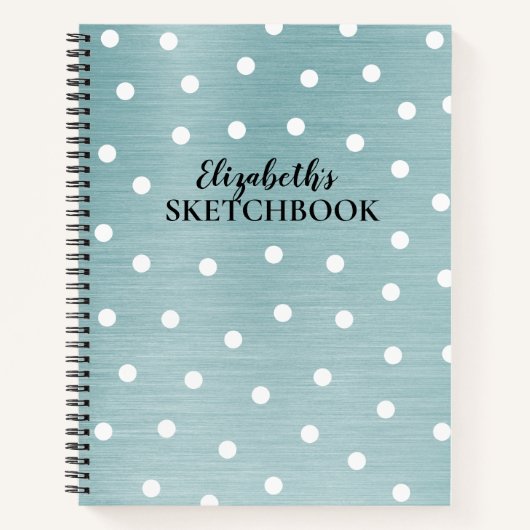 Elegantes Monogram Blue Glam Sketchbook Notebook Notizblock (Vorderseite)