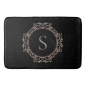 Elegantes Monogram Blush Black Badematte (Vorderseite)