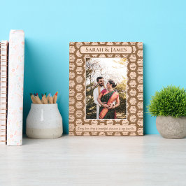 Elegantes Monogram Couple Names Dekoratives Muster Geätzte Rahmen