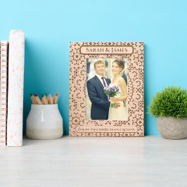 Elegantes Monogram Couple Names Dekoratives Muster Geätzte Rahmen