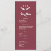 Elegantes Monogram Dark Jewel Tone Dinner Menu Menükarte (Vorderseite)
