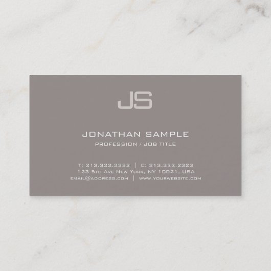 Elegantes Monogram Design Moderner Beruflicher Lux Visitenkarte (Rückseite)