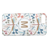 Elegantes Monogram Dragonfly-Muster Case-Mate iPhone Hülle (Rückseite (Horizontal))