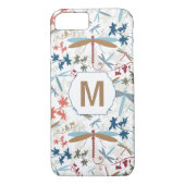Elegantes Monogram Dragonfly-Muster Case-Mate iPhone Hülle (Rückseite)