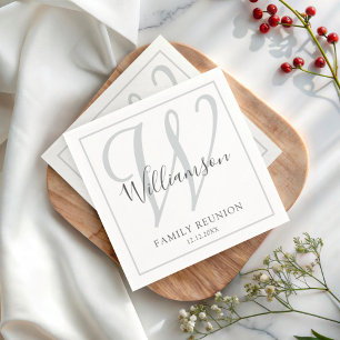 Elegantes Monogram Family Wiedersehen-Party Serviette