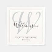 Elegantes Monogram Family Wiedersehen-Party Serviette (Vorderseite)