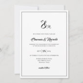 Elegantes Monogram Foto Hochzeit Einladung (Vorderseite)