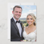 Elegantes Monogram Foto Hochzeit Schwarz-Weiß Save The Date (Rückseite)