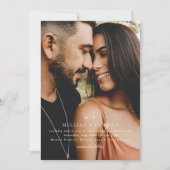 Elegantes Monogram Foto Minimalistisch Wedding Einladung (Vorderseite)