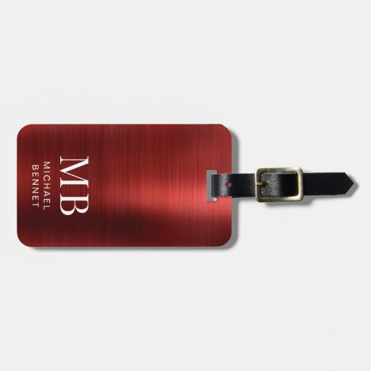 Elegantes Monogram Gold Gepäckanhänger (Vorderseite horizontal)