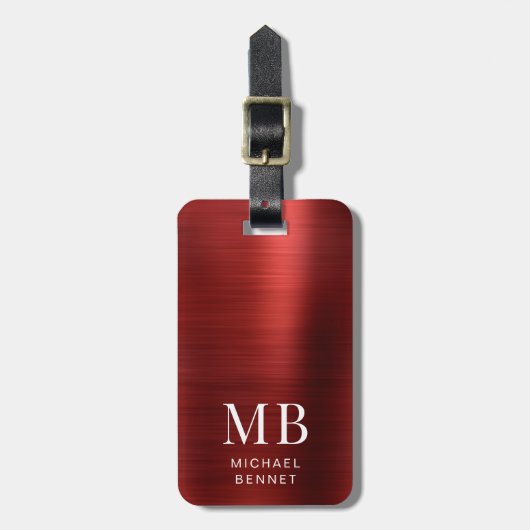 Elegantes Monogram Gold Gepäckanhänger (Vorderseite vertikal)