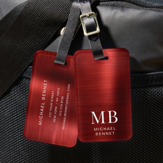 Elegantes Monogram Gold Gepäckanhänger