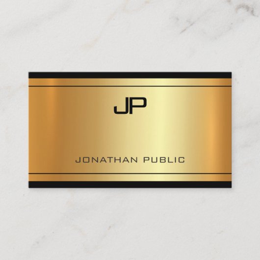Elegantes Monogram Gold Look Modernste Eleganz Visitenkarte (Vorderseite)