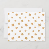 Elegantes Monogram Gold Ochre Maple Leaf Flat Mitteilungskarte (Rückseite)