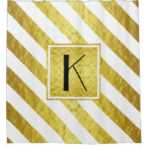 Elegantes Monogram Gold Stripes Muster
