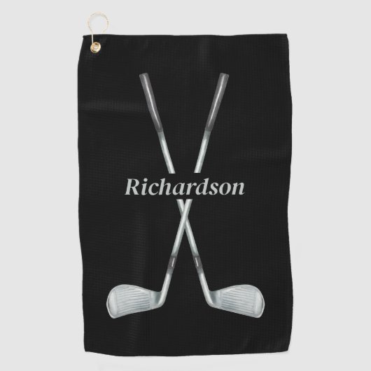 Elegantes Monogram Golf Totuch Golfhandtuch (Vorderseite)