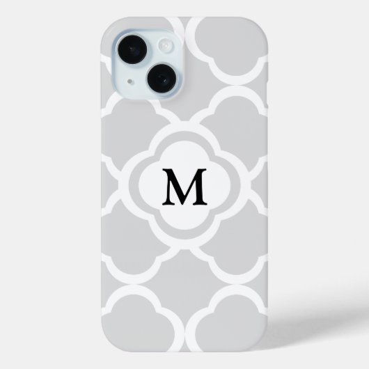 Elegantes Monogram Gray Muster Case-Mate iPhone Hülle (Rückseite)