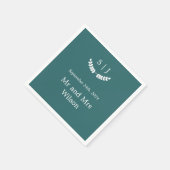 Elegantes Monogram Green Jewel Tone Dinner Serviette (Ecke)