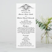 Elegantes Monogram-Hochzeitsprogramm Programm (Stehend Vorderseite)