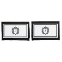 Elegantes Monogram-Initials-Wappen Schwarz auf Wei