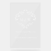 Elegantes Monogram Initials Wreath Wedding Wappen Acrylschild (Vorderseite)