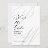Elegantes Monogram Letters Foto Wedding Save The Date (Vorderseite)