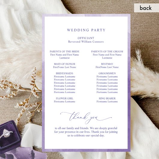 Elegantes Monogram Lila Wedding Program