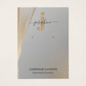 Elegantes Monogram Logo Gold Gray Earring Display (Vorderseite)