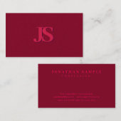 Elegantes Monogram Luxury Premium Dickpapier Visitenkarte (Vorne/Hinten)