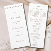 Elegantes Monogram Minimalistisch Pearl Wedding Pr Programm