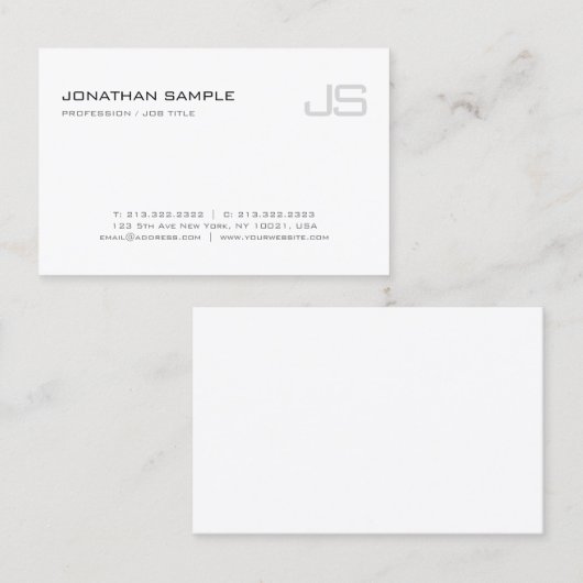 Elegantes Monogram Modernes Design Template Cool Visitenkarte (Vorne/Hinten)