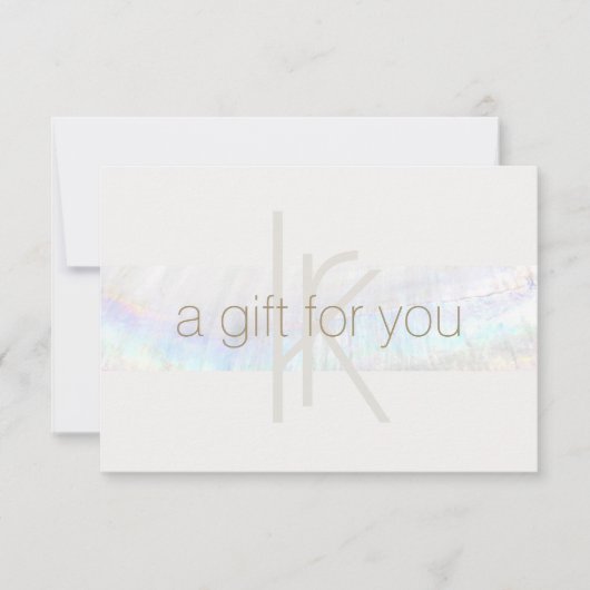 Elegantes Monogram Modernes Seashell Geschenkzerti Dankeskarte (Vorderseite)