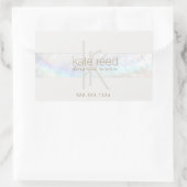 Elegantes Monogram Modernes Seashell Geschenkzerti Rechteckiger Aufkleber (Tasche)