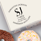 Elegantes Monogram Name Bakery Business Gummistempel