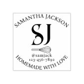 Elegantes Monogram Name Bakery Business Gummistempel (Prägung)