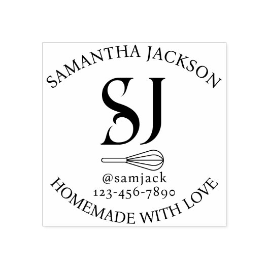 Elegantes Monogram Name Bakery Business Gummistempel (Prägung)