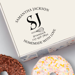 Elegantes Monogram Name Bakery Business Permastempel