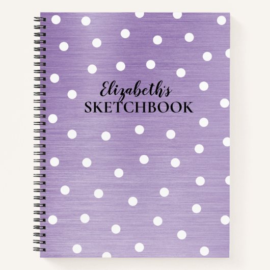 Elegantes Monogram Name Lila Sketchbook Notebook Notizblock (Vorderseite)