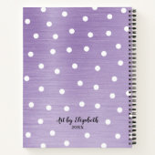 Elegantes Monogram Name Lila Sketchbook Notebook Notizblock (Rückseite)