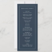 Elegantes Monogram Navy Blue Wedding Program Einladung (Rückseite)