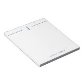 Elegantes Monogram Navy White Notepad Notizblock (angewinkelt)