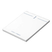Elegantes Monogram Navy White Notepad Notizblock (Rotiert)