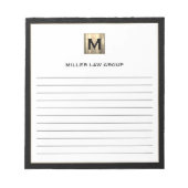 Elegantes Monogram Notepad Notizblock (Vorderseite)