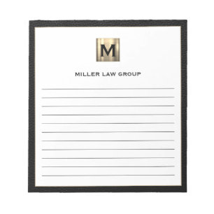 Elegantes Monogram Notepad Notizblock