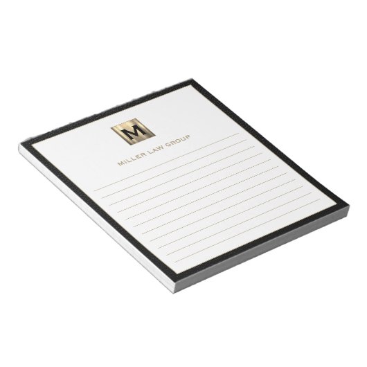Elegantes Monogram Notepad Notizblock (angewinkelt)